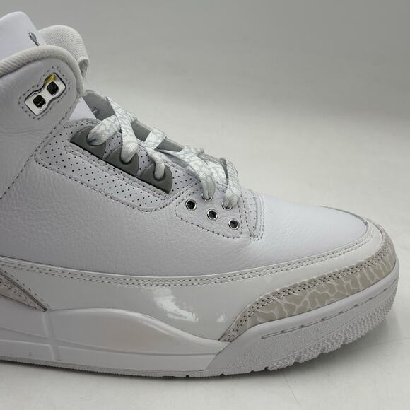 Nike Air Jordan 3 Retro White Silver Sneakers CT8532 111 Men Size 10 NEW main image 6